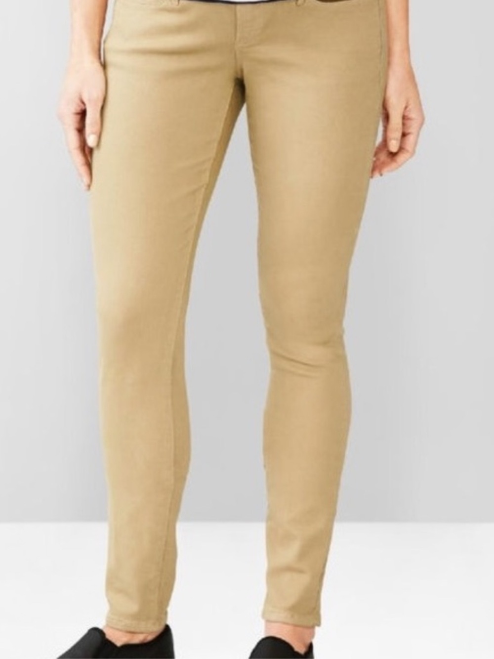 GAP Maternity NEW Full Panel 1969 True Skinny Pants Light Khaki Denim Size 10
